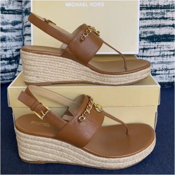 Michael Kors Elsa Wedge Tumbled Leather Luggage WMNS - Picture 4 of 16